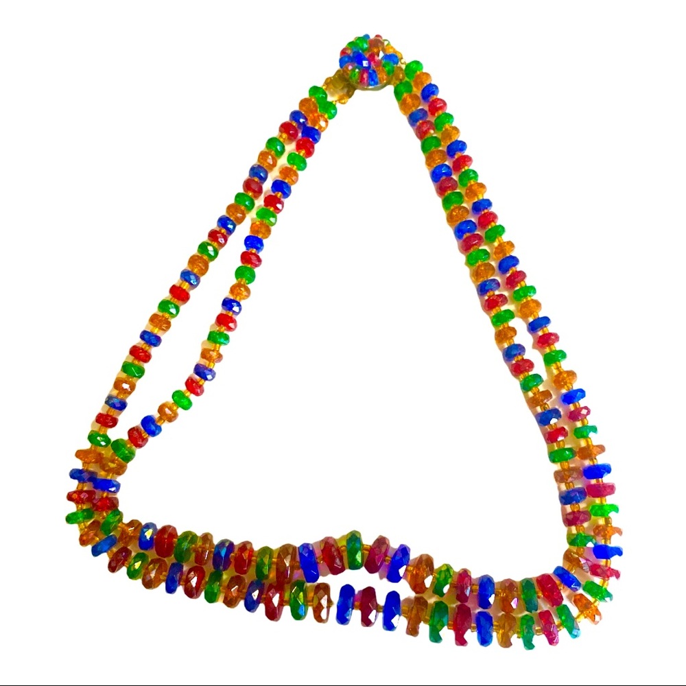 1960’s Double Strand‎ Multi Colored Beaded Necklace, Made in Weat Germany